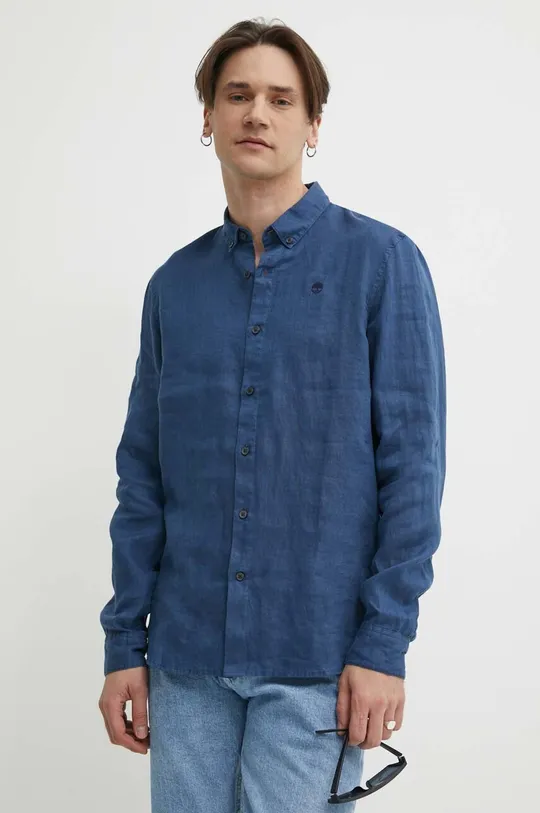 blu Timberland camicia di lino Uomo