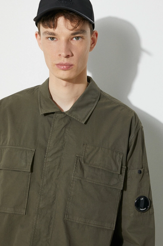 Хлопковая рубашка C.P. Company Gabardine 16CMSH121A002824G зелёный