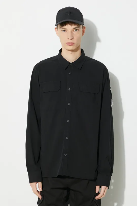 čierna Bavlnená košeľa C.P. Company Gabardine Pocket