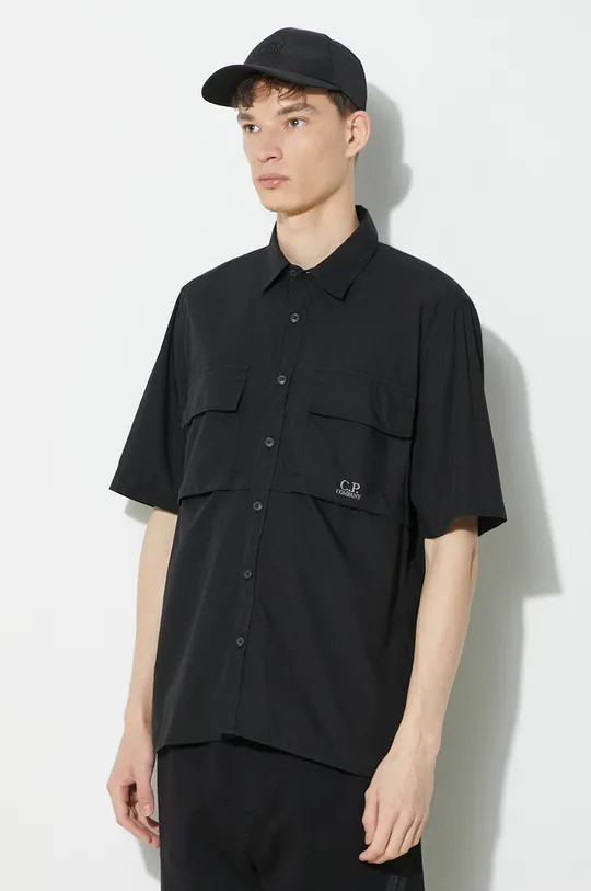 μαύρο Βαμβακερό πουκάμισο C.P. Company Cotton Rip-Stop
