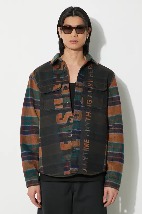 multicolore PLEASURES camicia in lana Anytime Work Shirt Uomo