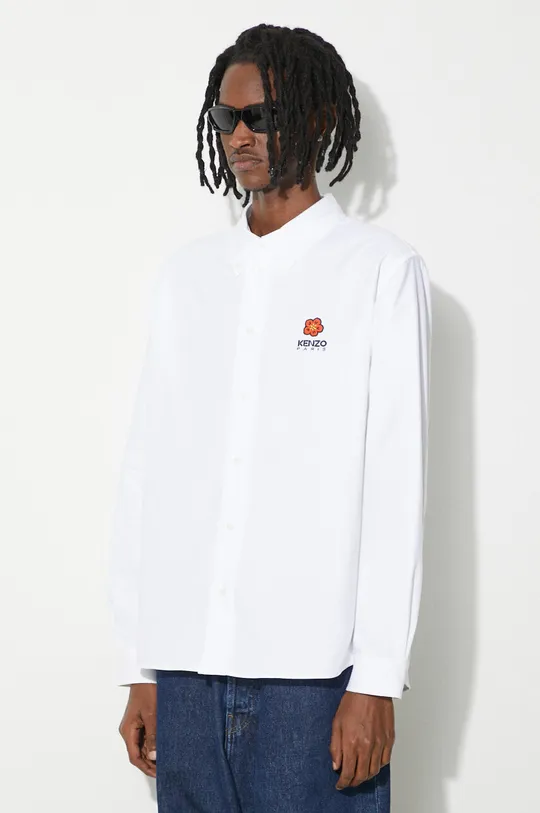 bianco Kenzo camicia in cotone Boke Flower Crest Casual Shirt