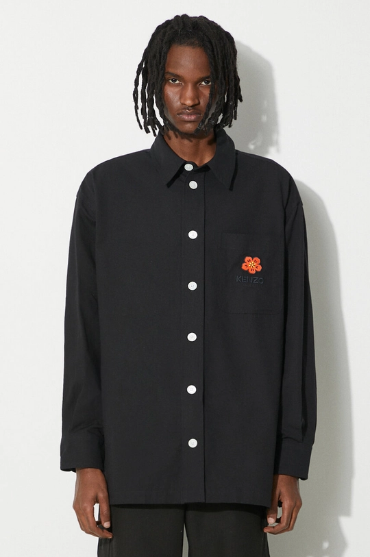 Kenzo cotton shirt Boke Crest Oversized Shirt classic black FD65CH5079LA.99