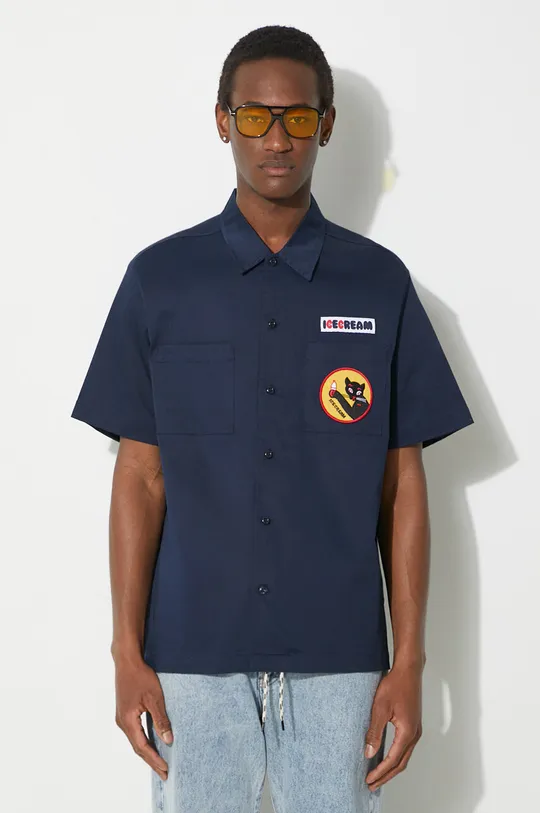 mornarsko plava Košulja ICECREAM Waitress Camp Collar Shirt Muški