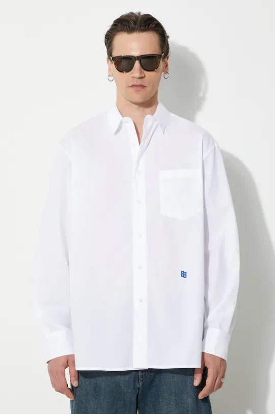bianco Ader Error camicia in cotone TRS Tag Shirt Uomo
