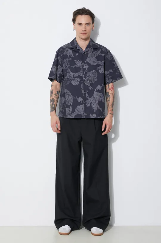 Neil Barrett koszula bawełniana Boxy Bold Flowers Print Short Sleeve Shirt szary