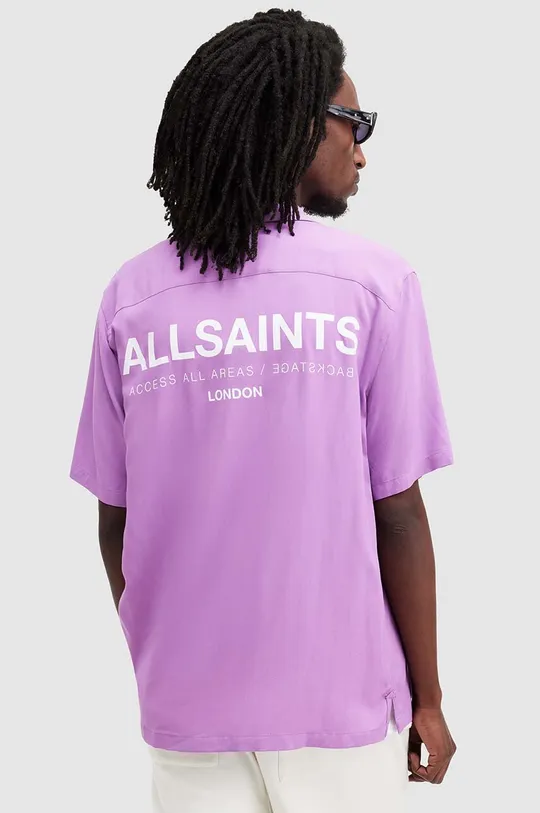fioletowy AllSaints koszula ACCESS SS SHIRT