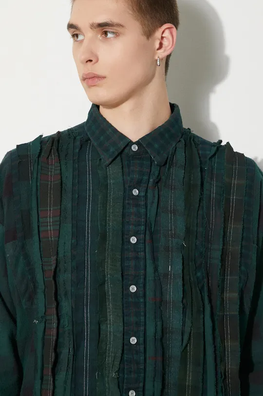 Needles cotton shirt Flannel Shirt -> Ribbon Wide Shirt / Over Dye Men’s