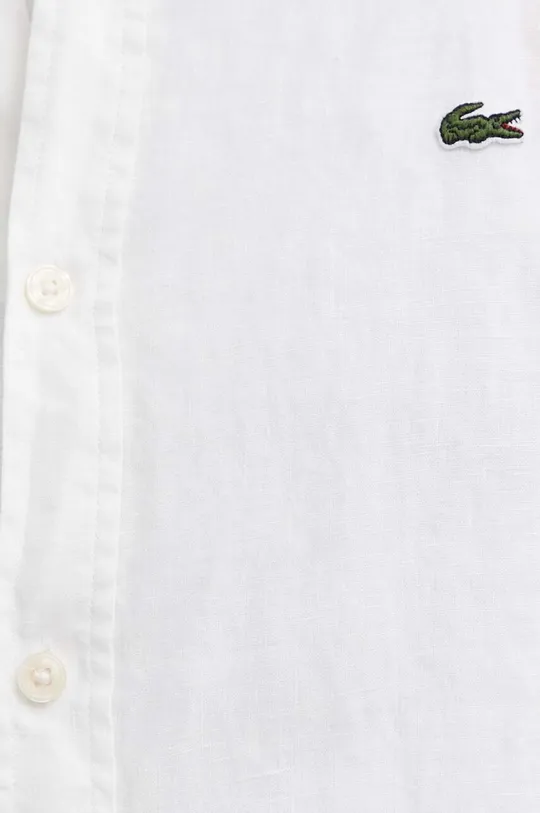 Lanena košulja Lacoste bijela