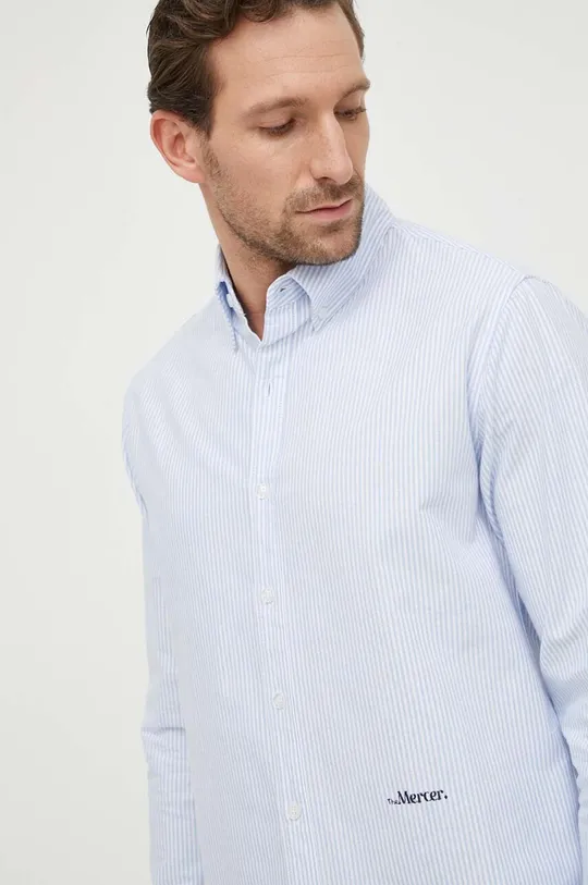 Βαμβακερό πουκάμισο Mercer Amsterdam μπλε