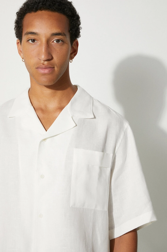 Lněná košile Pangaia DNA Linen Camp Collar Shirt 10002046