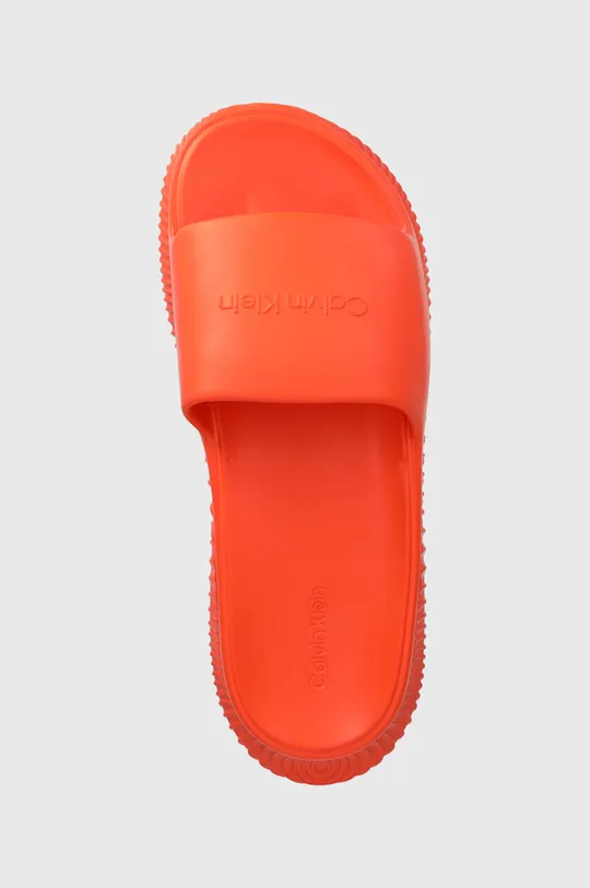 oranžna Natikači Calvin Klein TEXTURE HYBRID SLIDE