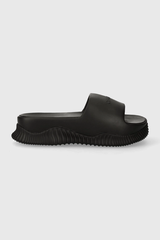 czarny Calvin Klein klapki TEXTURE HYBRID SLIDE Damski