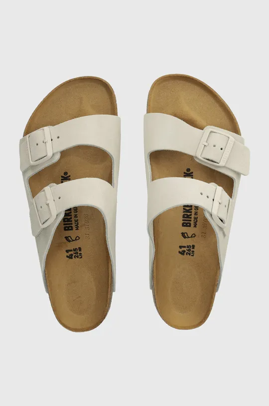 Birkenstock suede sliders Arizona beige