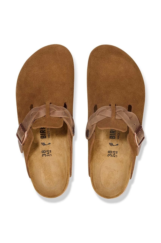 Birkenstock klapki zamszowe Boston Braided Damski