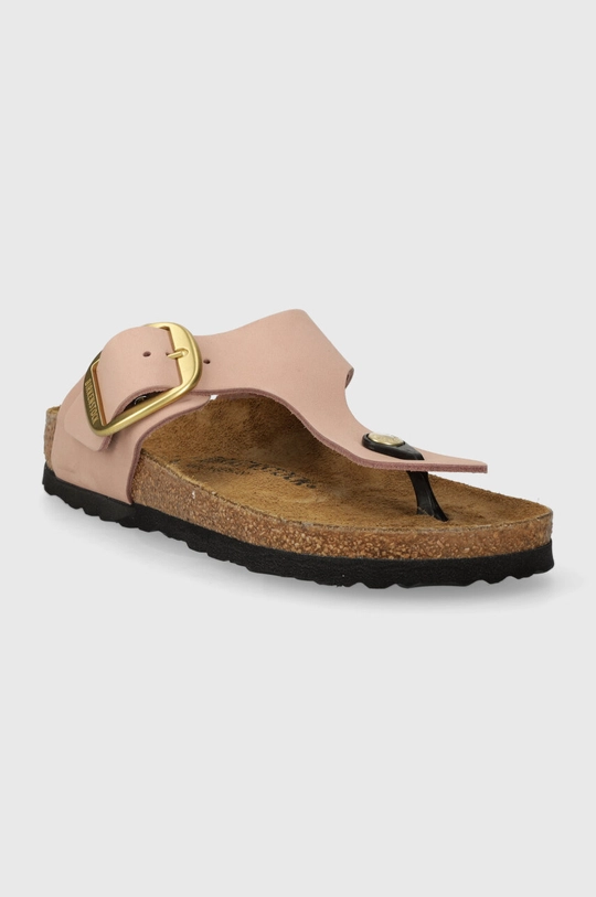 Birkenstock japonki zamszowe Gizeh Big Buckle różowy