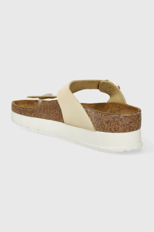 бежевый Кожаные вьетнамки Birkenstock Gizeh Platform Flex