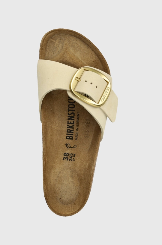 бежевий Шкіряні шльопанці Birkenstock Madrid Big Buckle