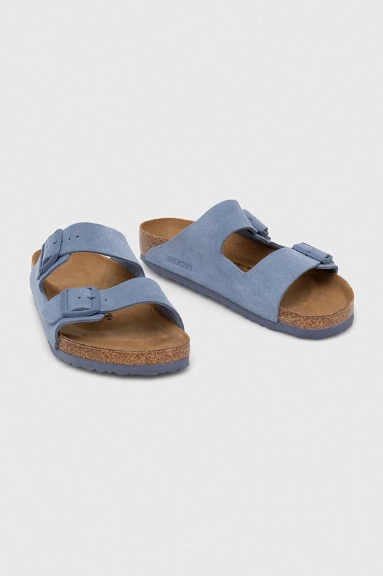 Замшевые шлепанцы Birkenstock Arizona голубой