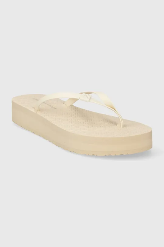 Žabky Tommy Hilfiger MONOGRAM BEACH SANDAL béžová