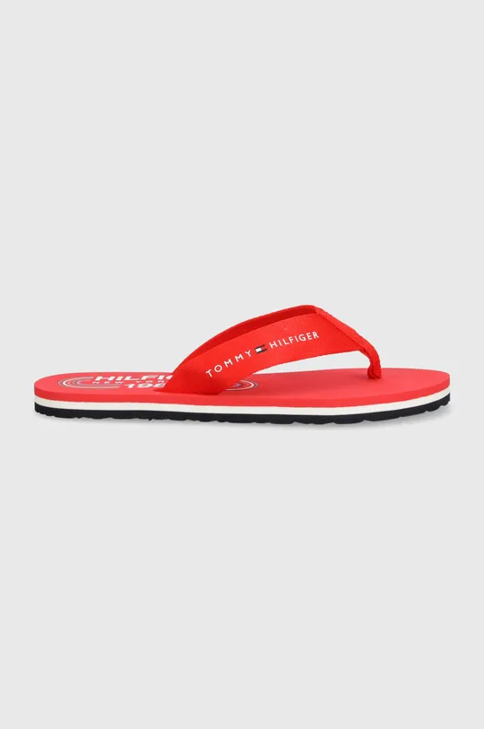 Tommy Hilfiger infradito GLOBAL STRIPES FLAT BEACH SANDAL rosso