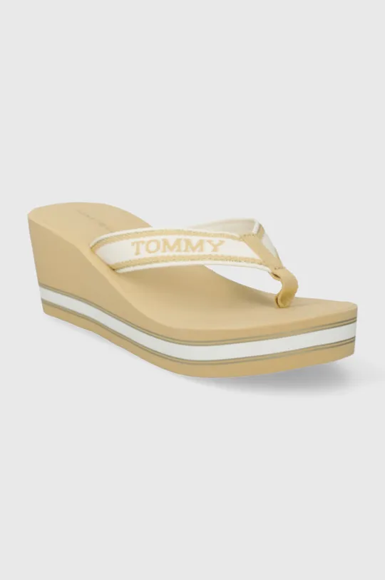Tommy Hilfiger infradito HILFIGER WEDGE BEACH SANDAL Gambale: Materiale tessile Parte interna: Materiale sintetico, Materiale tessile Suola: Materiale sintetico