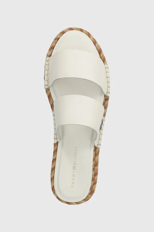 bianco Tommy Hilfiger infradito in pelle TH LEATHER FLAT ESP SANDAL