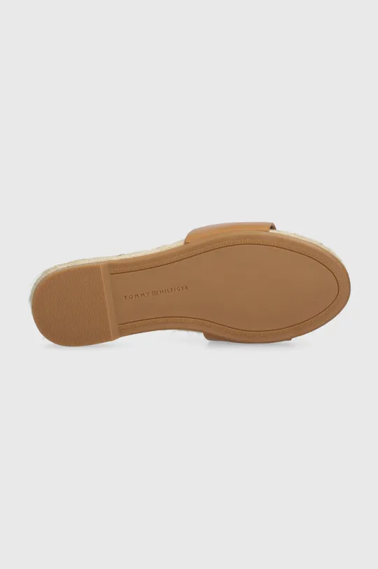 Tommy Hilfiger infradito in pelle SIMPLE LEATHER FLAT ESP SANDAL Donna