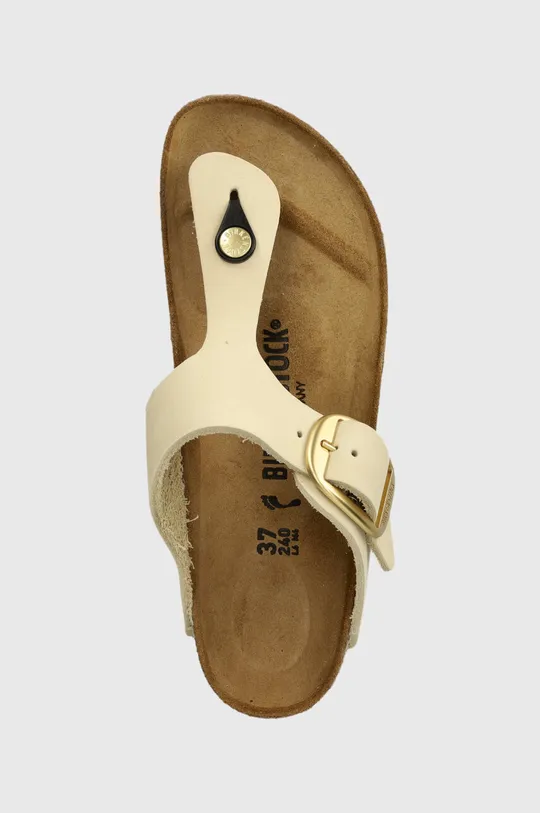 béžová Nubukové šľapky Birkenstock Gizeh Big Buckle