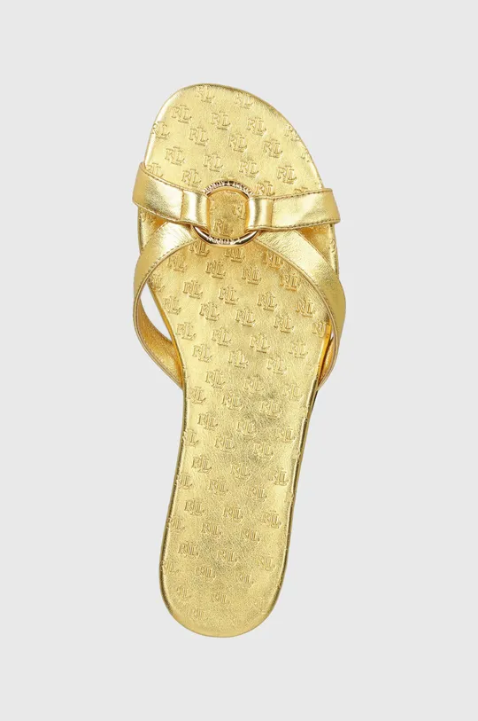 χρυσαφί Δερμάτινες παντόφλες Lauren Ralph Lauren Emmy