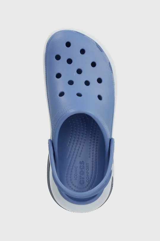 blue Crocs sliders Classic Mega Crush Clog