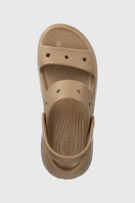 brown Crocs sliders Classic Mega Crush Sandal