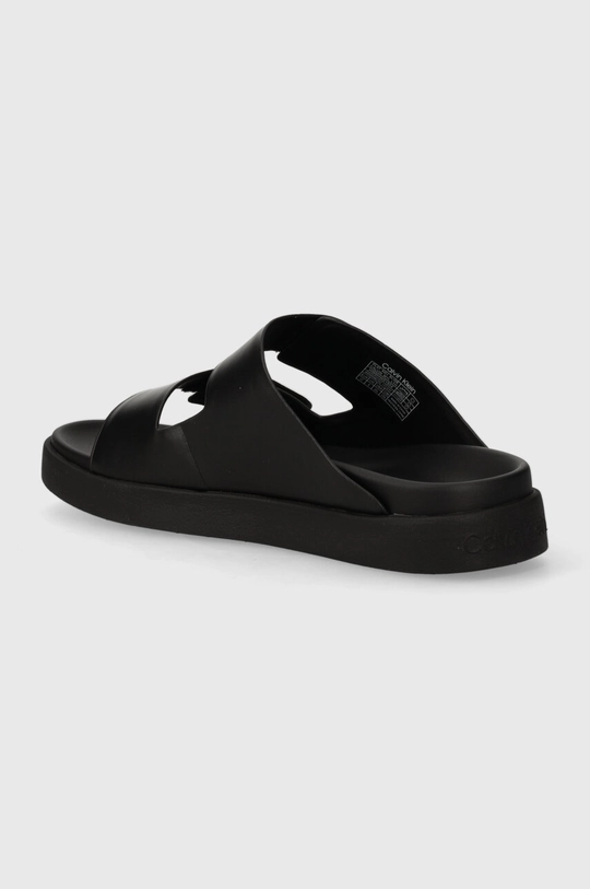 Calvin Klein klapki skórzane FLAT ADJ SLIDE CALVIN MTL LTH Cholewka: Skóra naturalna, Wnętrze: Materiał syntetyczny, Podeszwa: Materiał syntetyczny