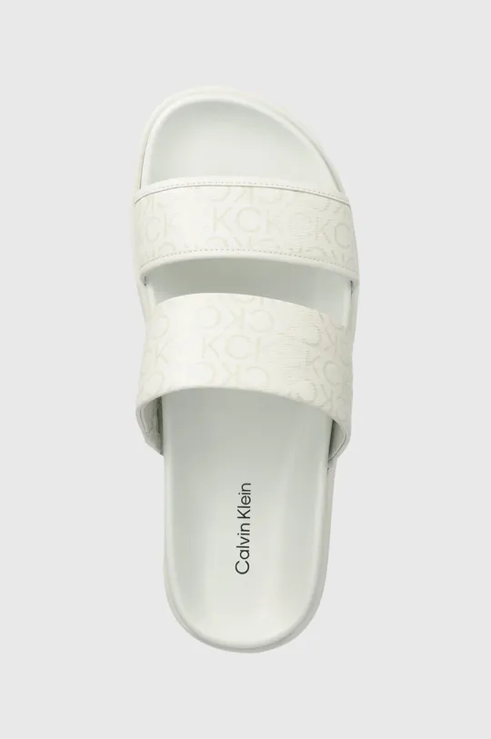 fehér Calvin Klein papucs FLAT SLIDE EPI MONO