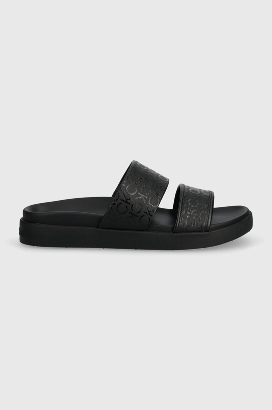 Calvin Klein papucs FLAT SLIDE EPI MONO fekete