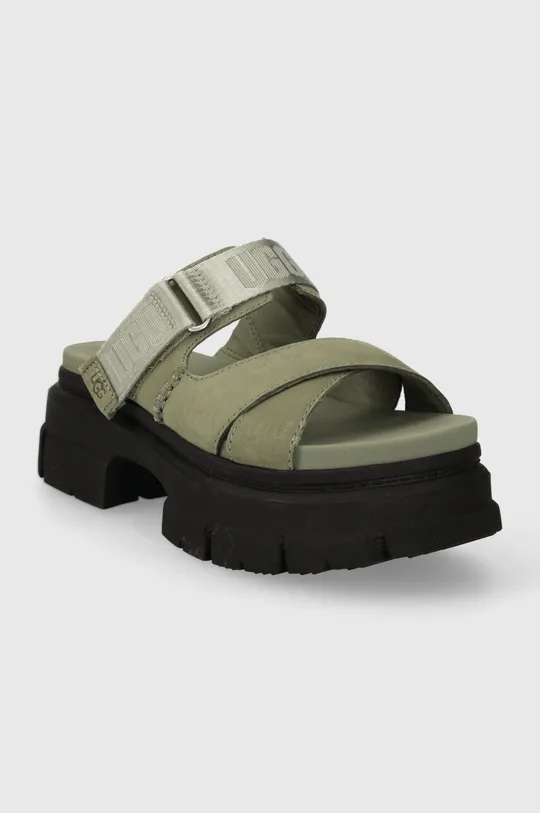 Nubukové papuče UGG Ashton Slide zelená