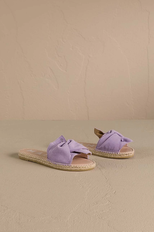 lila Manebi papucs velúrból Hamptons Sandals With Knot Női