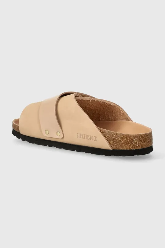 Birkenstock leather sliders Kyoto Uppers: Natural leather, Nubuck leather Inside: Nubuck leather Outsole: Synthetic material