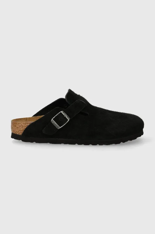 Birkenstock papuci din piele Boston negru