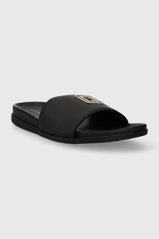 Tommy Hilfiger infradito in pelle TH RUBBER PATCH LEATHER SANDAL Gambale: Pelle naturale Parte interna: Materiale sintetico, Materiale tessile Suola: Materiale sintetico