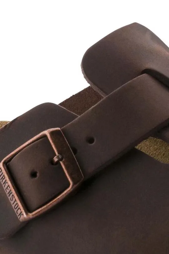 Birkenstock leather sliders Boston SFB Uppers: Natural leather Inside: Natural leather Outsole: Synthetic material