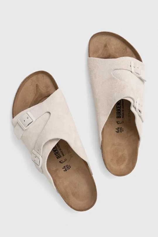 Birkenstock suede sliders Zürich Uppers: Suede Inside: Natural leather Outsole: Synthetic material