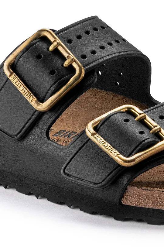 Birkenstock leather sliders Arizona Bold Gap Uppers: Natural leather Inside: Suede Outsole: Synthetic material