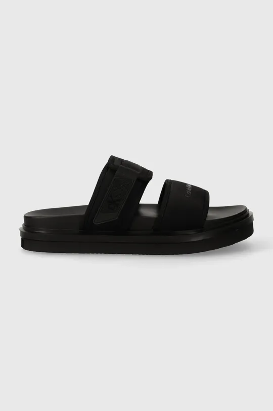 Calvin Klein Jeans papucs DOUBLE BAR SANDAL WB IN BR fekete