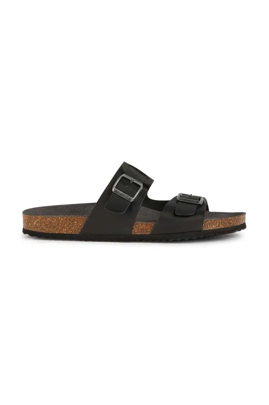 чорний Шкіряні шльопанці Geox U SANDAL GHITA Чоловічий