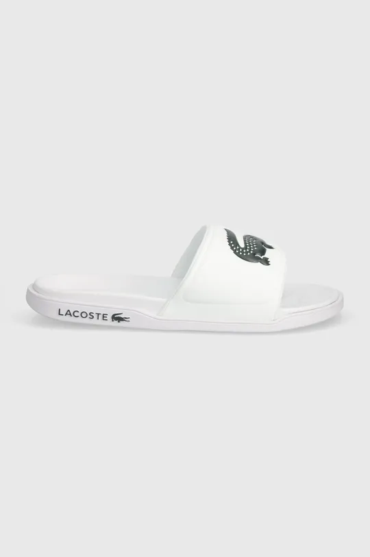 Šľapky Lacoste Serve Dual Synthetic Logo Strap biela