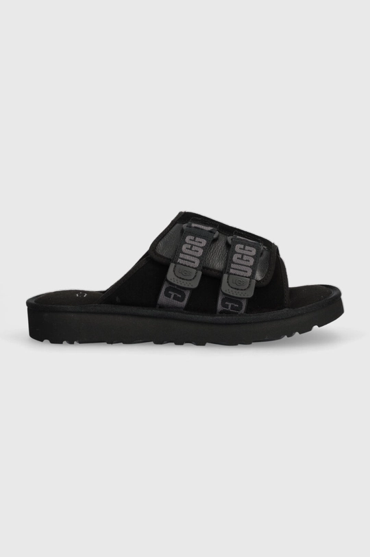 μαύρο Δερμάτινες παντόφλες UGG Goldencoast Strap Slide Ανδρικά