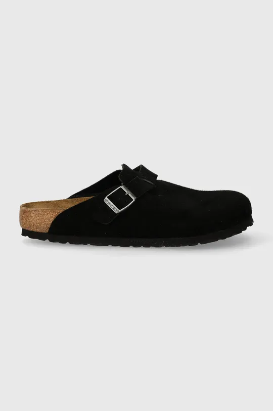 Semišové pantofle Birkenstock Boston černá