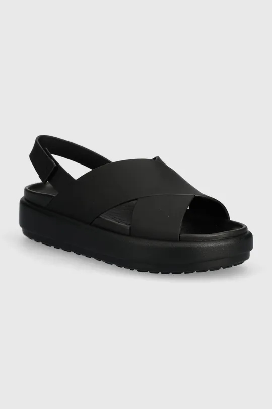 black Crocs sandals Brooklyn Luxe Strap Unisex