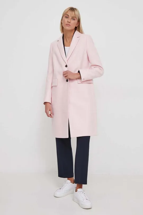 ροζ Μάλλινο παλτό Tommy Hilfiger Γυναικεία